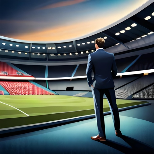 Un lanzador de espaldas a un estadio