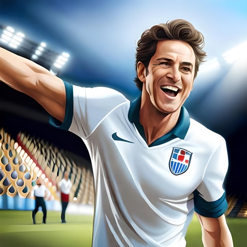 Un jugador de fútbol feliz de ganar su partido